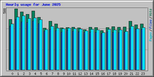 Hourly usage for June 2025