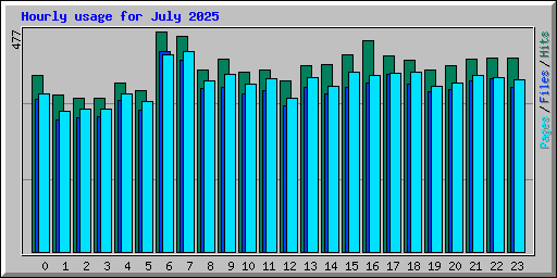 Hourly usage for July 2025